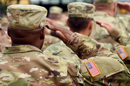 Soldiers saluting